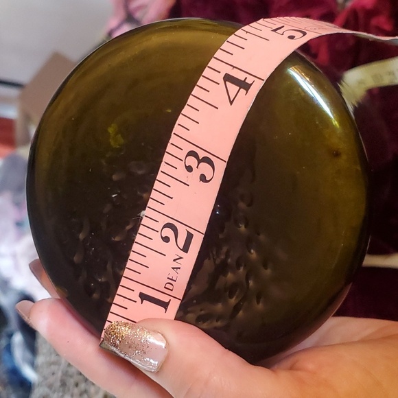 Antique Olive Green Glass Floor vase - Picture 11 of 14